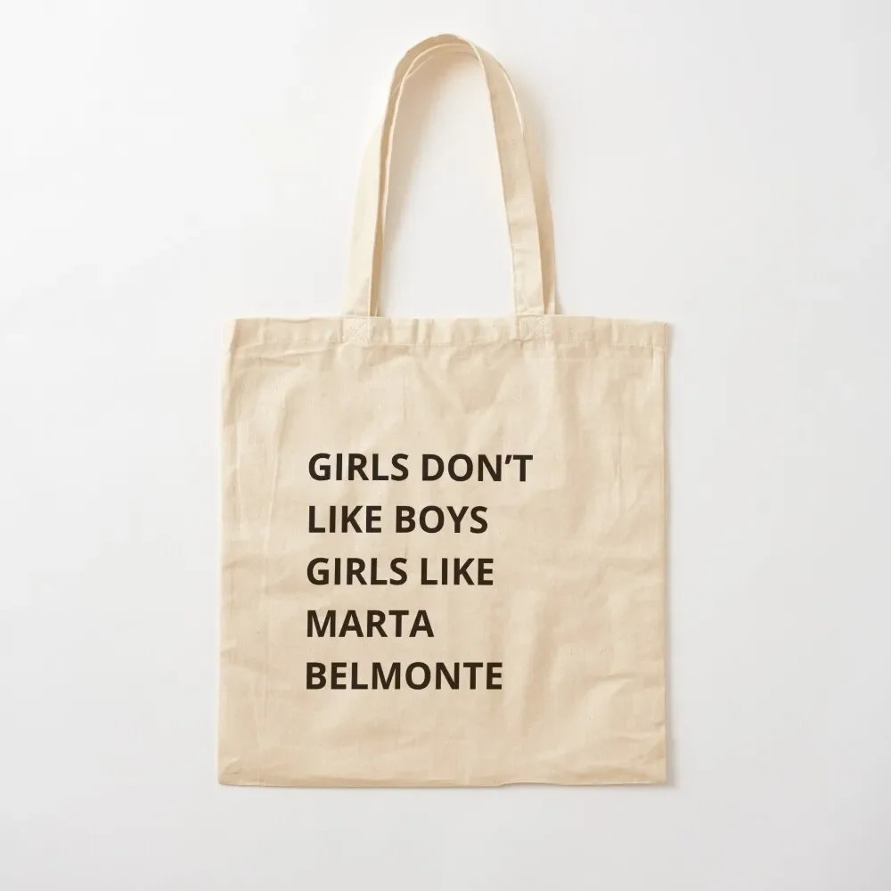 

Girls don't like boys girls like marta belmonte Tote Bag Women's shopper bag Customizable tote bag Custom Canvas Tote