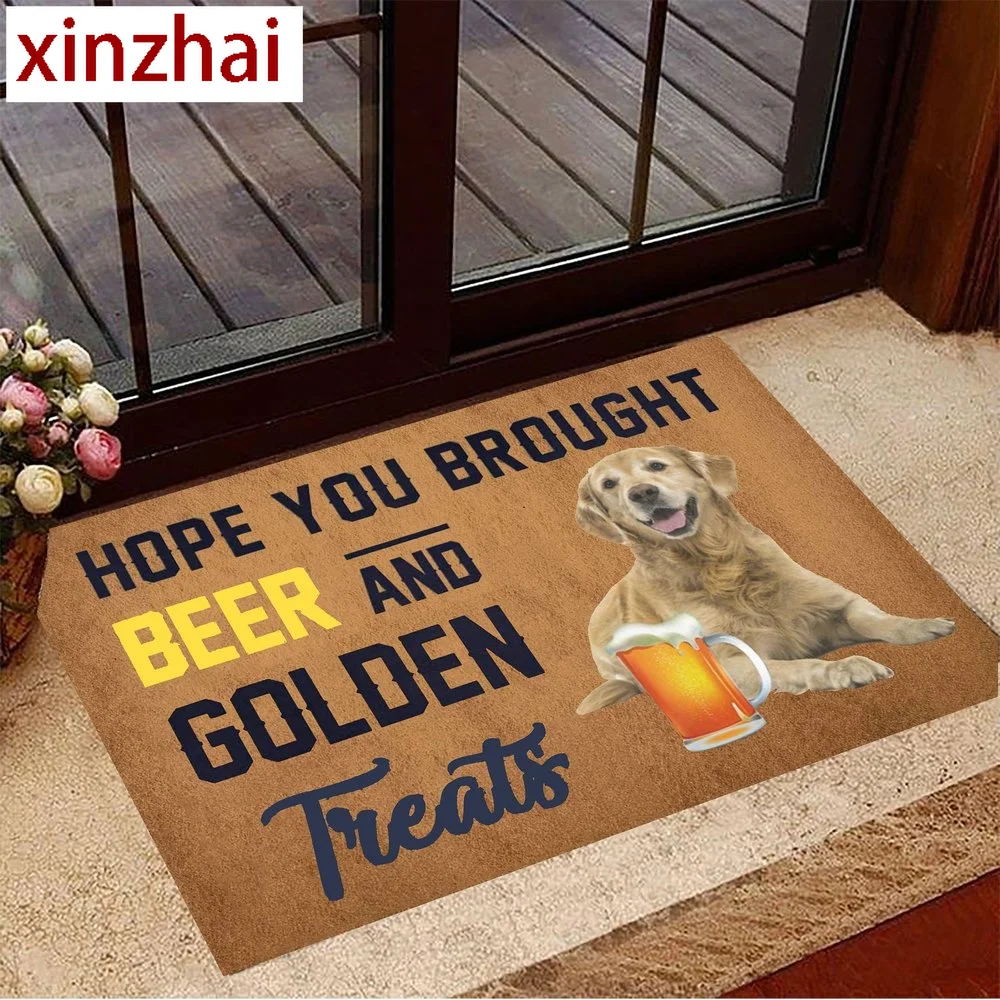 CLOOCL Hope You Brought Beer And Beagle Treats Doormat Funny Dog Doormat Gifts For Beagle Lovers 3D Print Carpet Mat Home Decor