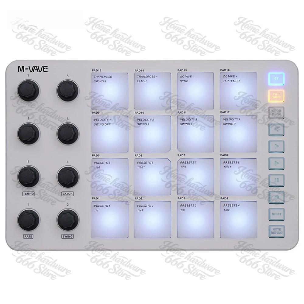Suitable for MIDI Controller Percussion Pad RGB Backlit Keyboard Mixing Rhythm Keyboard