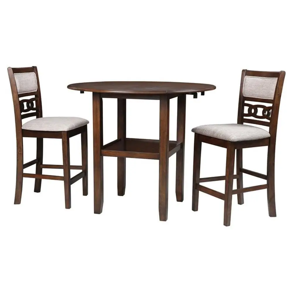 

Classic Furniture Gia 3Piece Drop Leaf Counter Table Set with 2 Chairs, 42Inch, Cherry