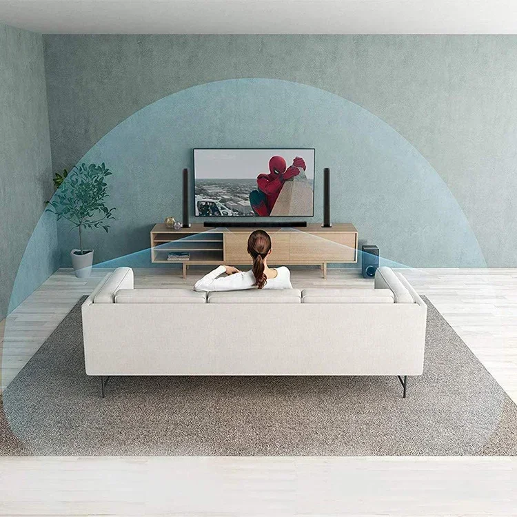 80 واط TV SoundBar 2.1 سمّاعات بلوتوث 5.0 نظام المسرح المنزلي ثلاثية الأبعاد شريط الصوت المحيطي التحكم عن بعد مع مضخم الصوت للتلفزيون