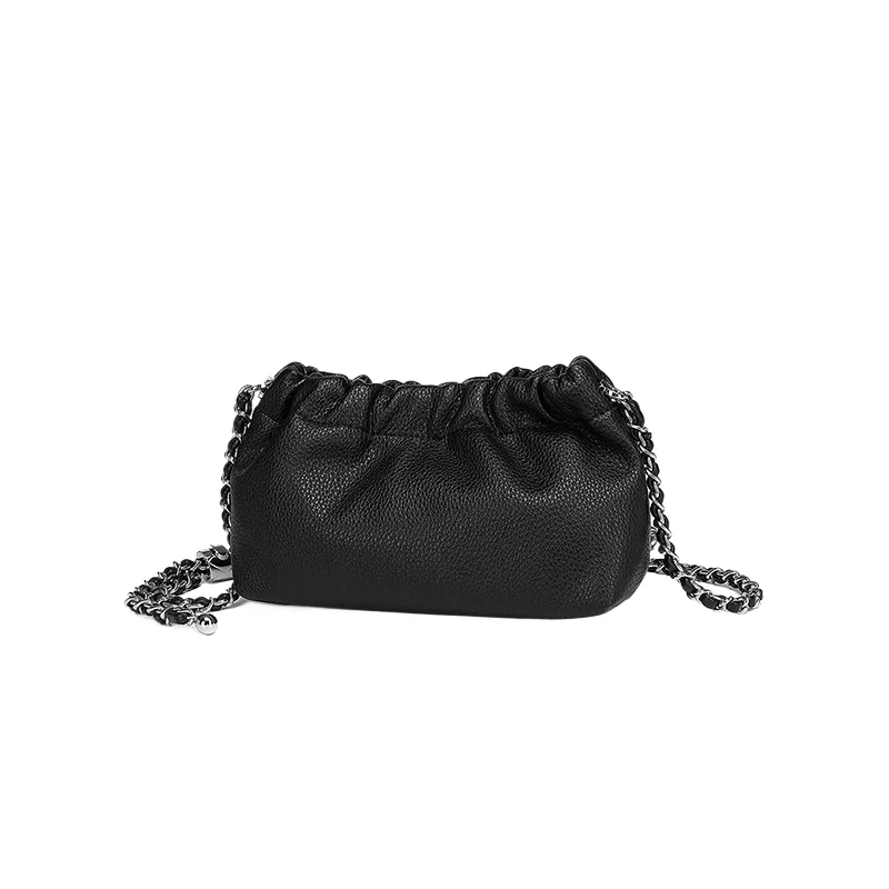 

Cloud Bag Women's 2024 New Black Money Bag Pleated Chain Bag Single Room Crossbody Small Bag Fashion Women's Bag