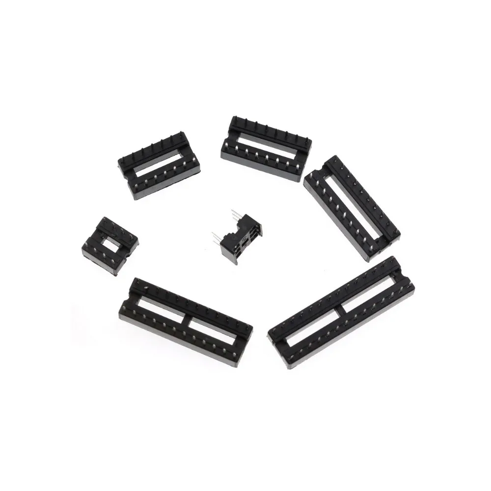 DIP IC Socket Adaptor 66PCS 8 Kinds Solder Type Socket Kit 6Pin 8Pin 14Pin 16Pin 18Pin 20Pin 24Pin 28Pin for Arduino PCB DIY Kit