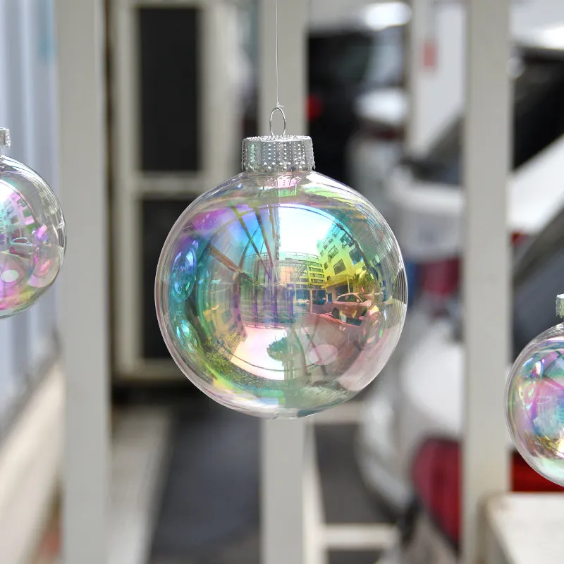 Clear Laser Dazzle Plastic Hollow Ball Diameter 40mm-200mm Transparent Ball for DIY Handmade Decorating Game Console Art Pieces