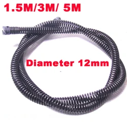 1.5m/3m/5m*12mm Sewer Pipe Unblocker Bathroom Hair Sewer Sink Cleaning Tools Snake Spring Pipe Dredging Tool Kitchen Accessories