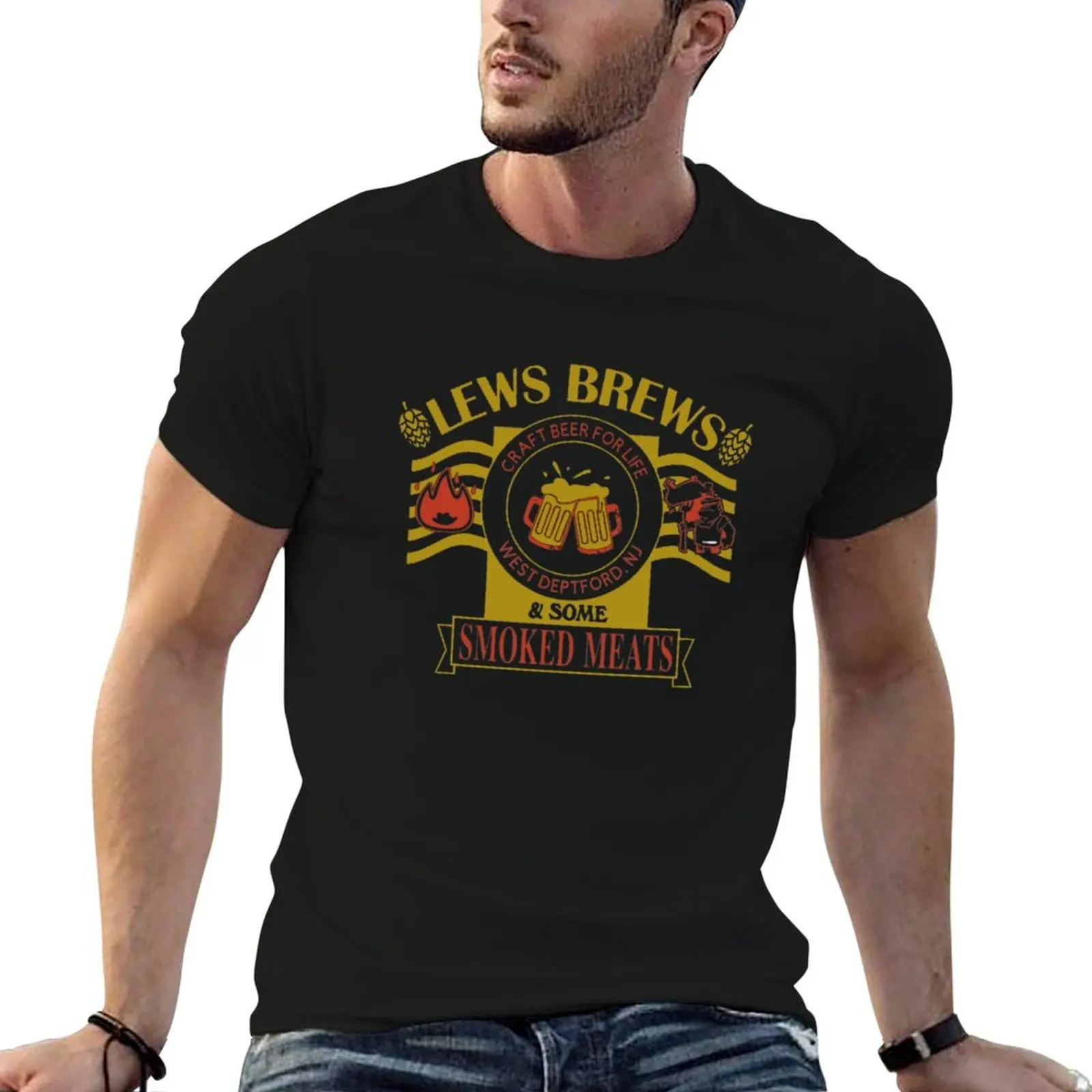 

LEWS BREWS and some SMOKED Meats - Craft Beer...For Life T-Shirt funny t shirts cotton t shirts for man pack cotton T-Shirt