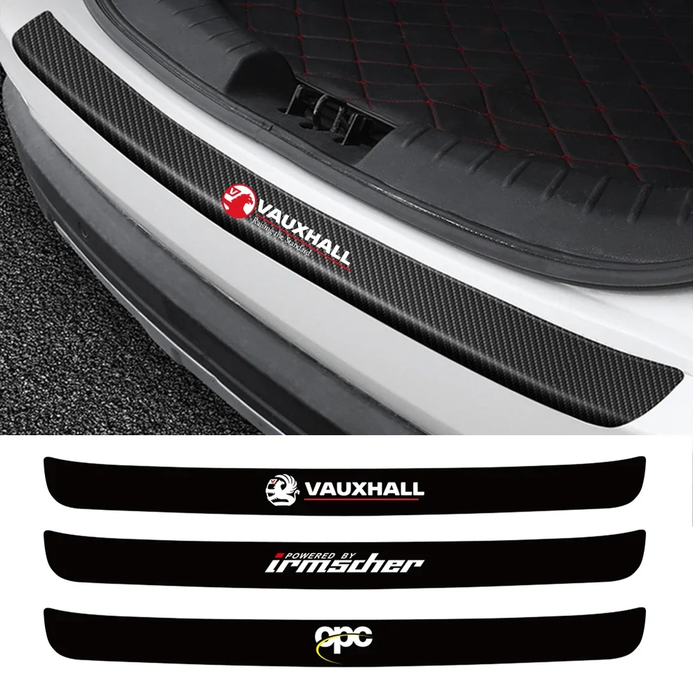 Carbon Fiber Car Rear Bumper Trunk Protection Sticker Decal For Opel Vauxhall Irmscher OPC Line Astra Corsa Performance Frcntera