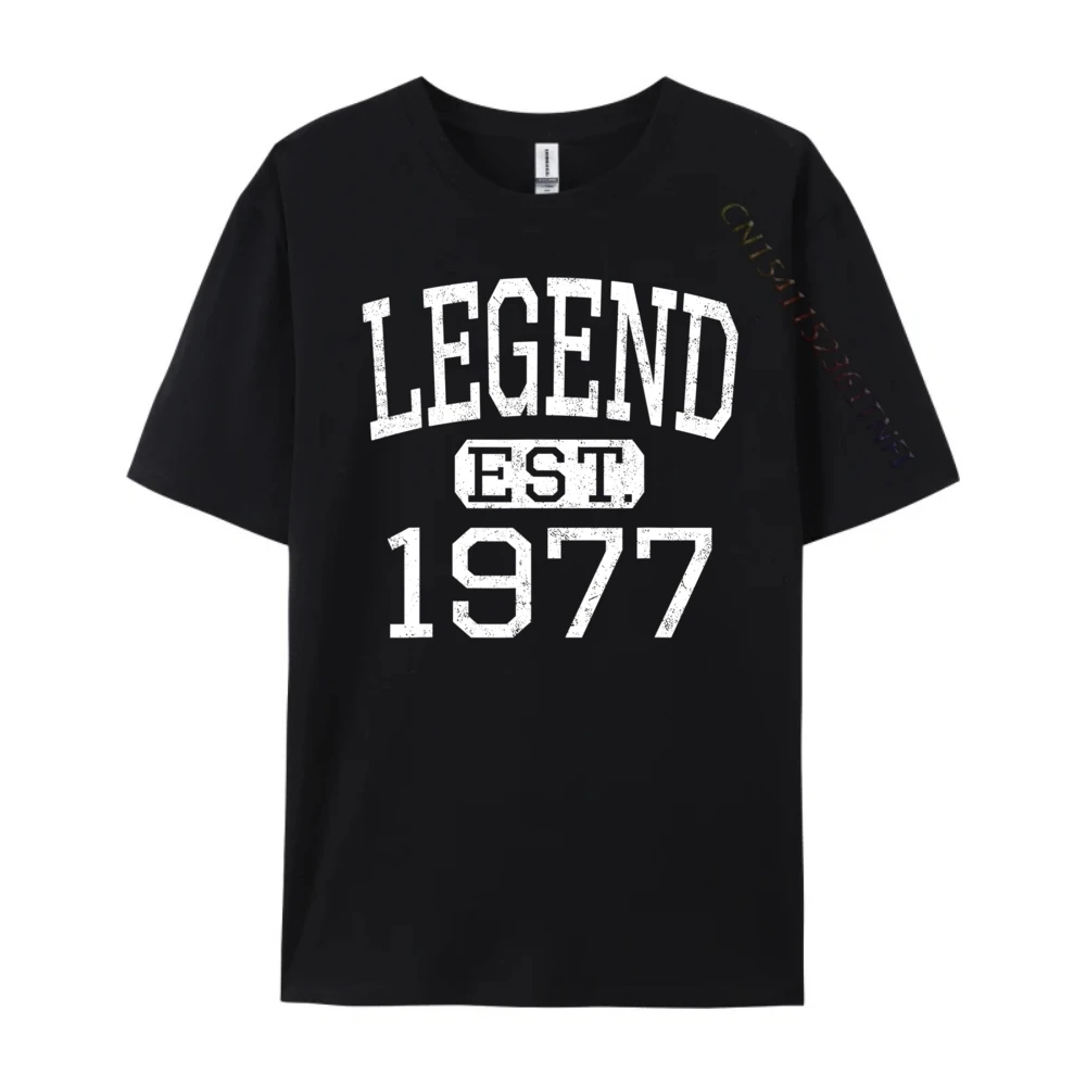 أسطورة مؤسسة 1977 نمط ولد 1977 عيد ميلاد كبير وطويل القامة تي شيرت رجالي تي شيرت جرافيك قطن كم قصير #2