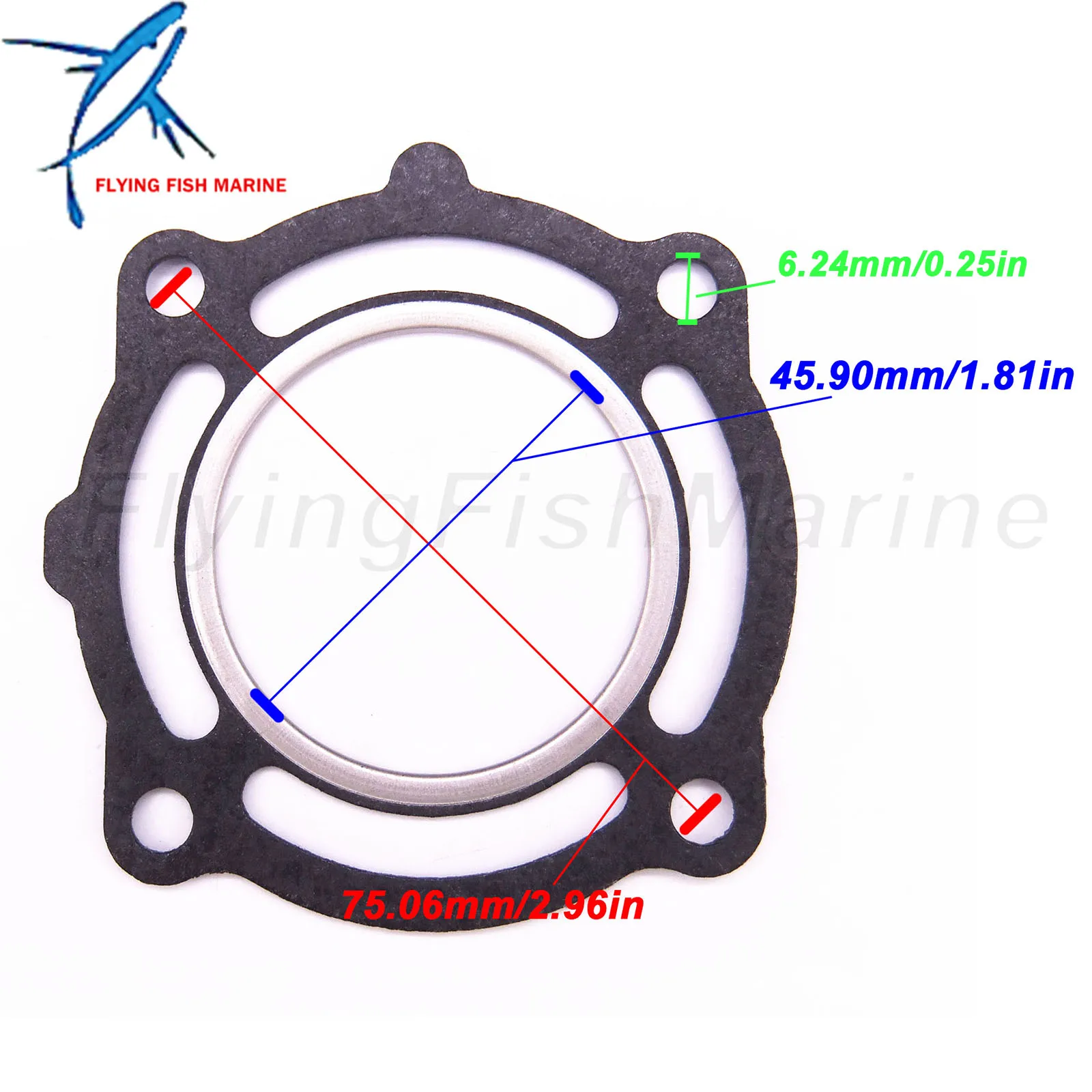 6A1-11181-A1-00 27-80313M Outboard Engine Cylinder Head Gasket for Yamaha 2A  2C / Mariner 2A  2-Stroke 2HP Boat Engine