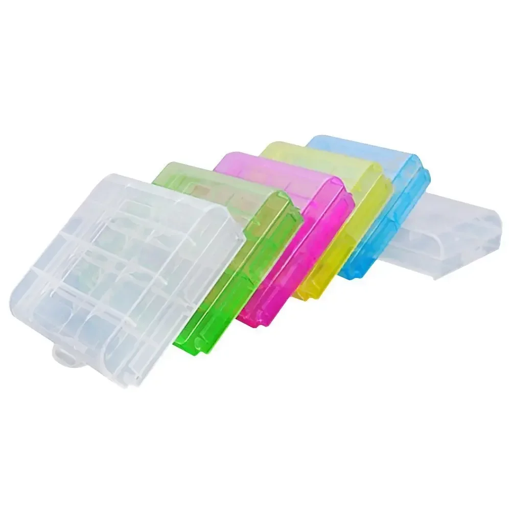 Imagem -02 - Colorido Plástico Bateria Armazenamento Case Suporte Caixa Recipiente Bolsa Organizador Caixas 10440 14500 aa Aaa 100 Pcs Lote