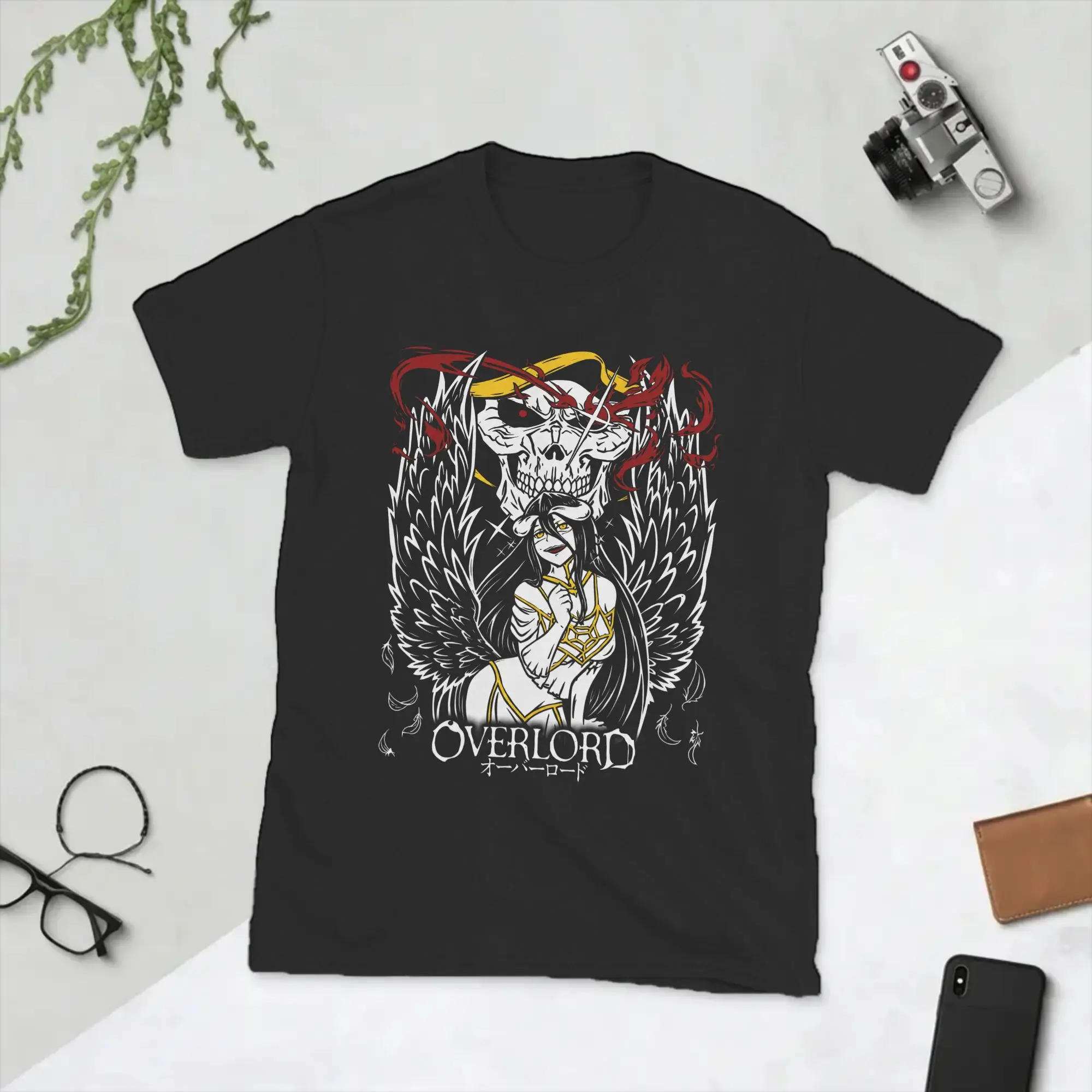 Albedo Overlords Anime T-Shirts Men  Novelty Pure Cotton Tee Shirt O Neck Short Sleeve T Shirt 4XL 5XL 6XL Tops