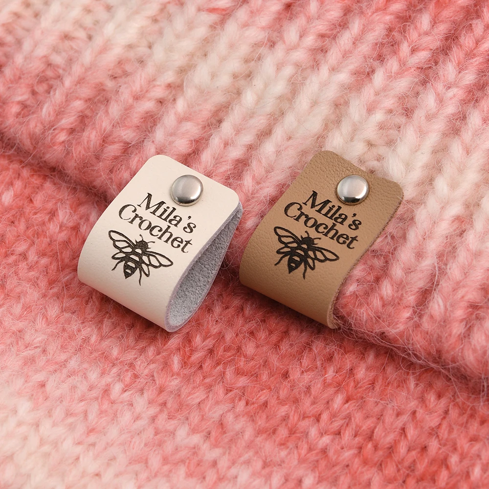 

Personalized Leather Tags, Laser Engraved 19x63.5mm with Free Rivets for DIY Crafts, Clothing & Wedding Gifts