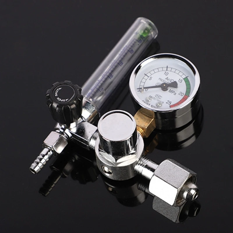 Professional CO2 Argon Flow Meter 0-25MPa Welding Regulator Gauge for Weld Mig Tig Welding-Gas Meter RatedFlow Flowmeter