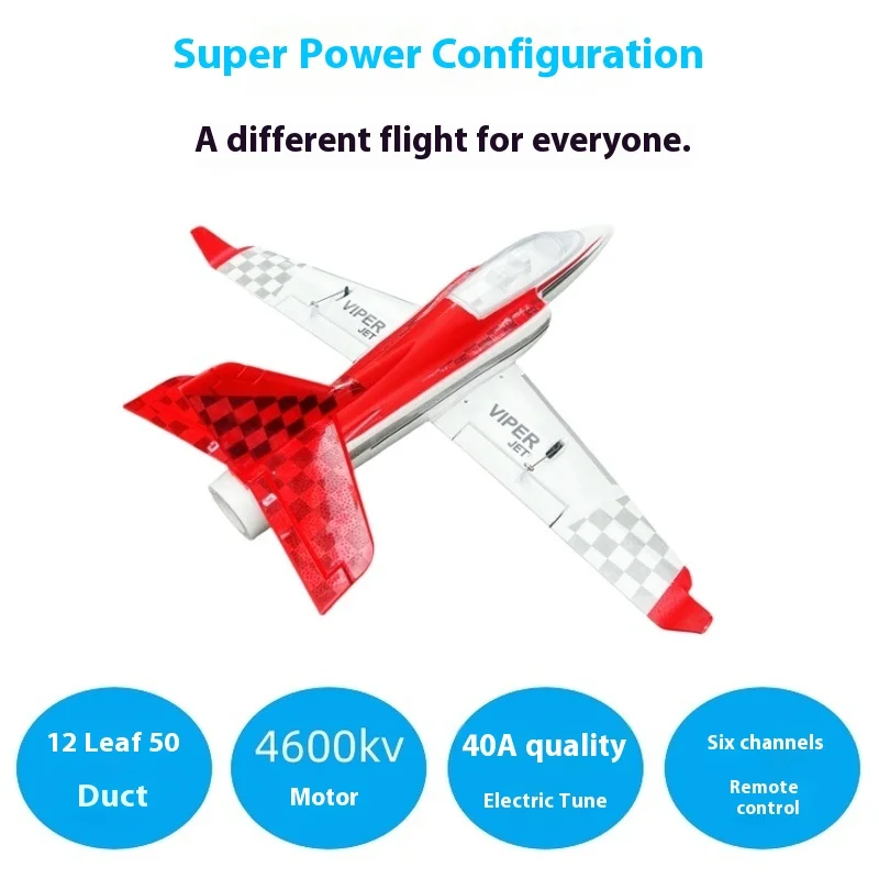 Model Airplane Electric Remote Control Fixed Wing Aircraft Viper 50mm 12 Blade 4600kv Ducted Epo Anti Drop Wingspan 800mm New Mo