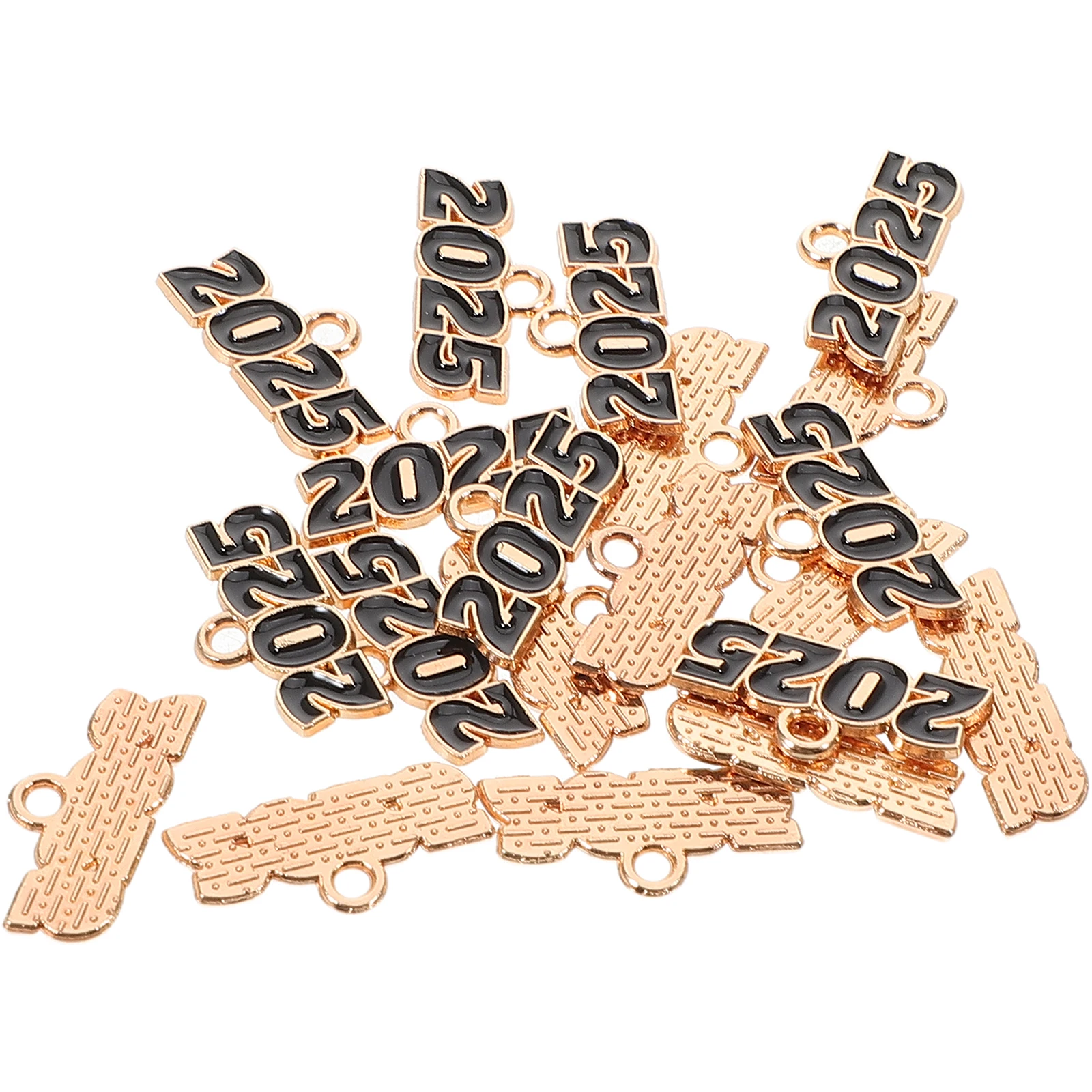 

20 Pcs Year Number Pendant 2025 Durable Alloy Decorative Pendants Vintage Style Keychain charms Jewelry Making Supplies