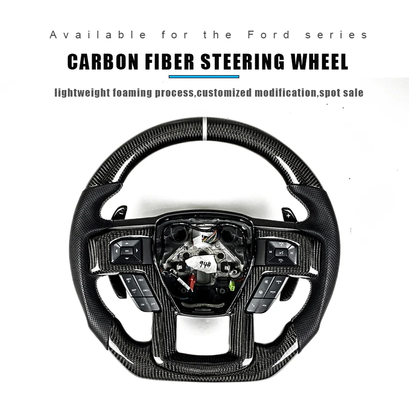 Private Custom Glossy Carbon Fiber Steering Wheel F150,2017 2022 2015-2020 F250 F350 F450 F550