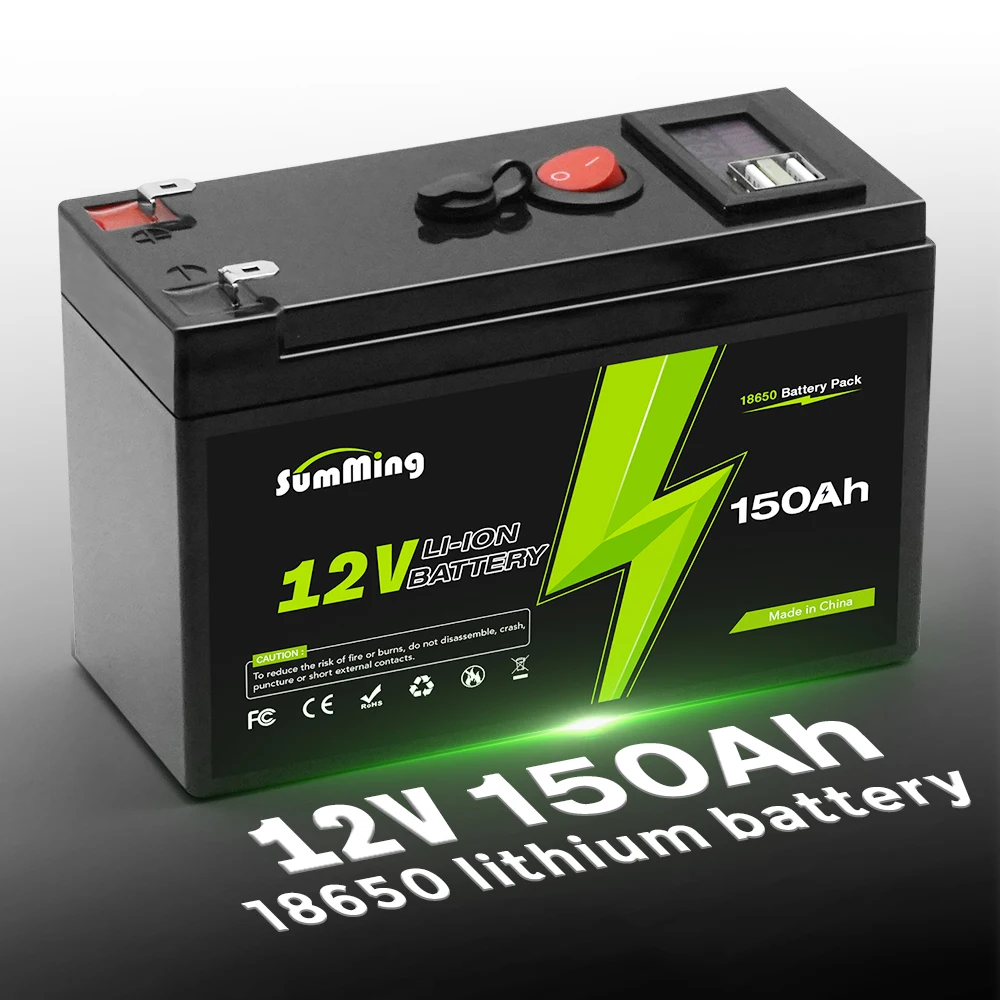 

12V Lithium Battery 150Ah LiFePO4 4000+ Deep Cycles Built-in BMS,10-Year Lifetime,for UPS, Kayak Fish Finder, Solar Panel,Radio