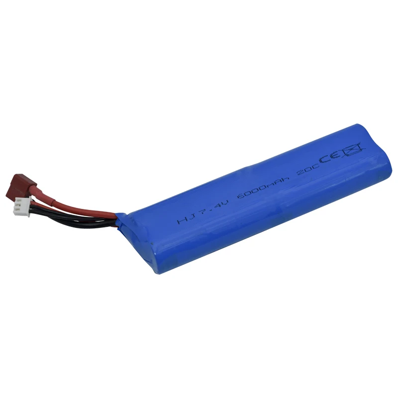 Upgrade 7.4V 6000mAh 45C 2S With Charger Lipo Battery With Tamiya Connectors For RC Toys Tank Car Parts T/2P Plug 7.4V Battery