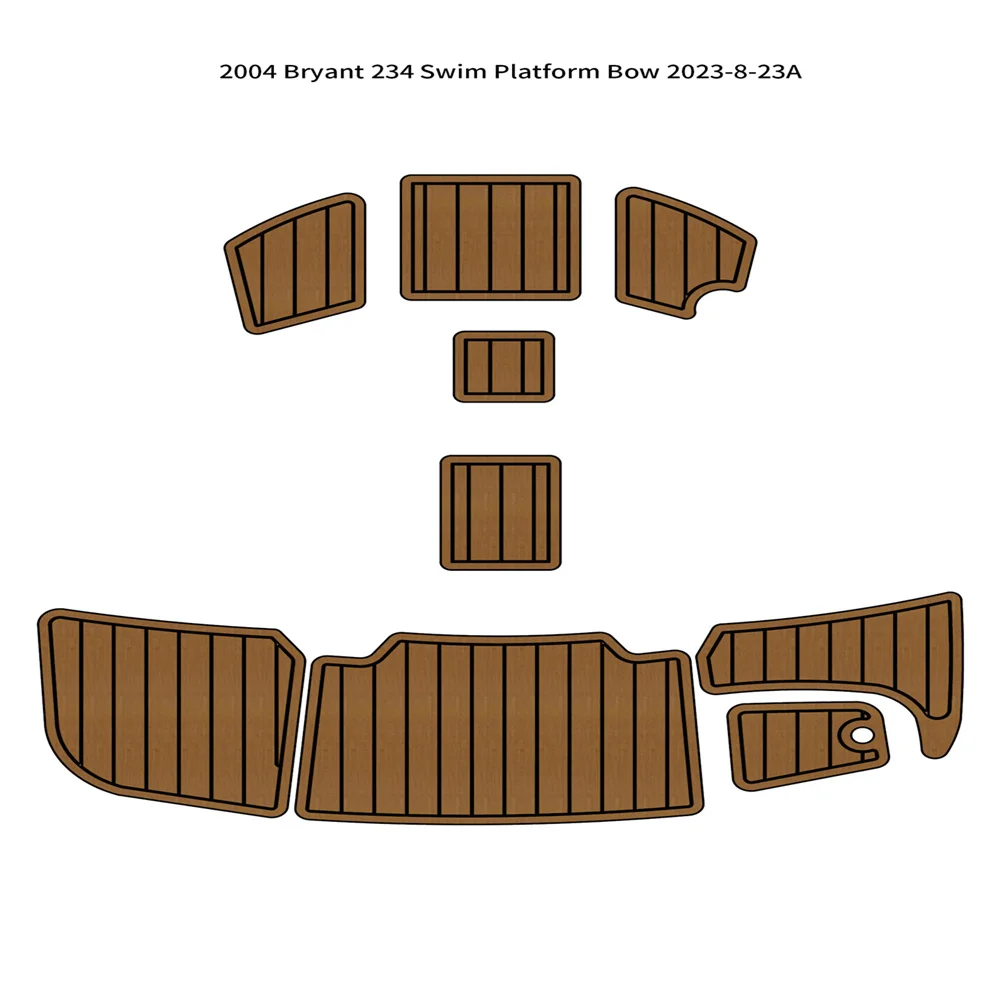 

2004 Bryant 234 Swim Platform Bow Mat Boat EVA Foam Faux Teak Deck Flooring Pad