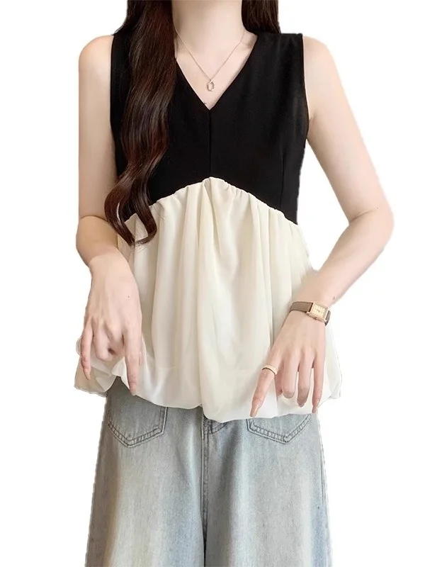 plus Size Summer Women's Clothing V-Ne Svel Crop Top Outerwear Design Belly Cover Flower Bud aped Vest