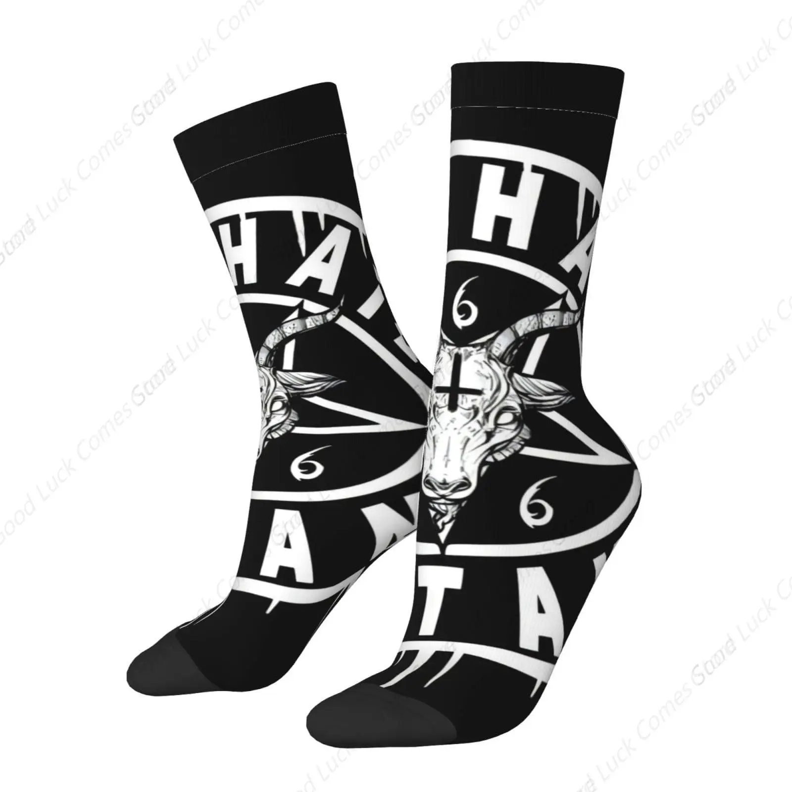 

Demon Baphomet Satanic Goat Head Casual Unisex Novelty Socks Fashion Comfortable Dress for Men Women