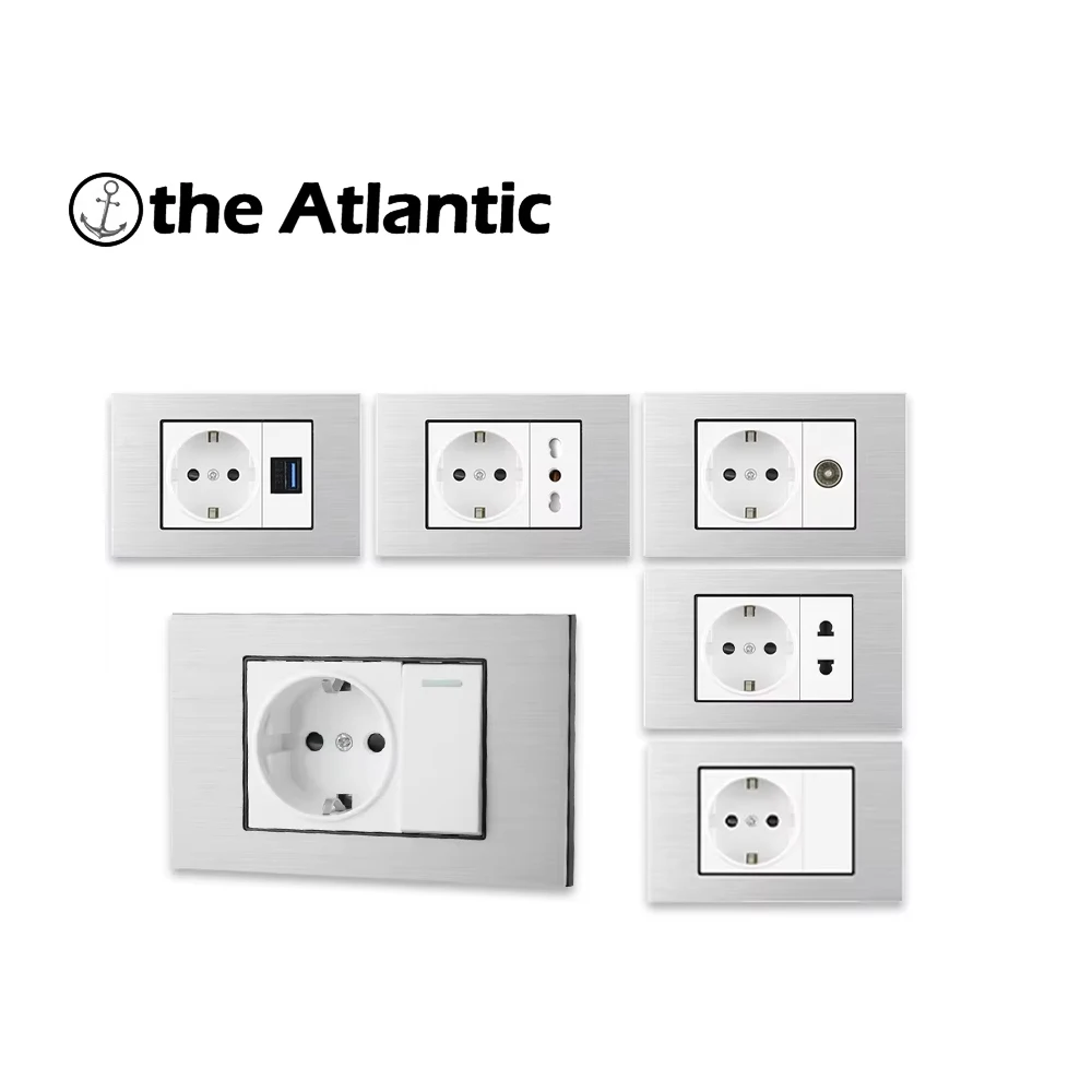 

16AUSB Data RJ45 TV Серебряная розетка, корейская испанская вилка, бытовая розетка европейского стандарта, 250 В, бытовая розетка 118 типов