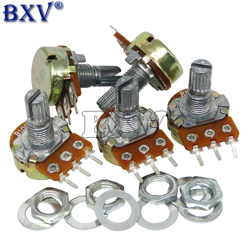 5PCS WH148 B1K B2K B5K B10K B20K B50K B100K 3PIN 6PIN 15mm Shaft Amplifier Dual Stereo Potentiometer 1K 2K 5K 10K 50K 100K 500K