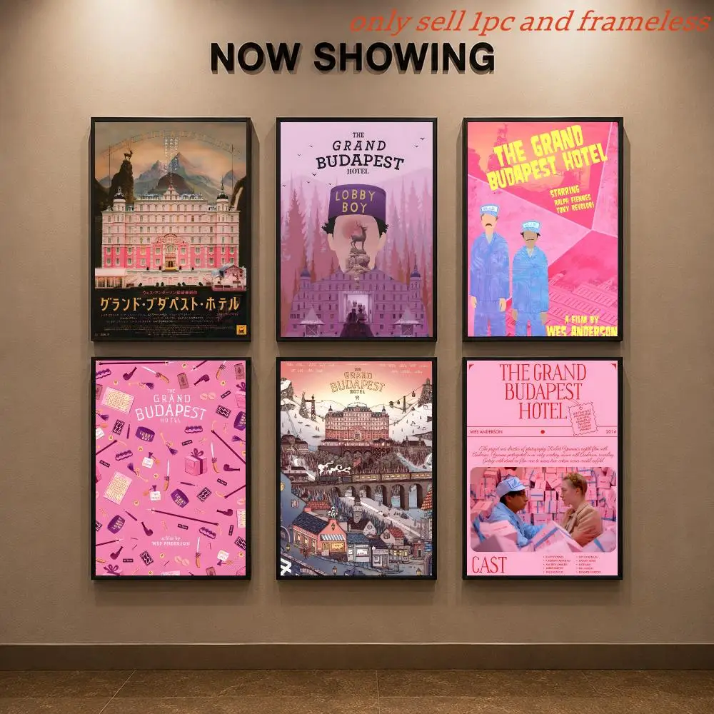 The Grand Budapest Hotel Movies Poster Mural HD Wall Decals for Bedroom Living Room Home Self-Adhesive Decor Gift