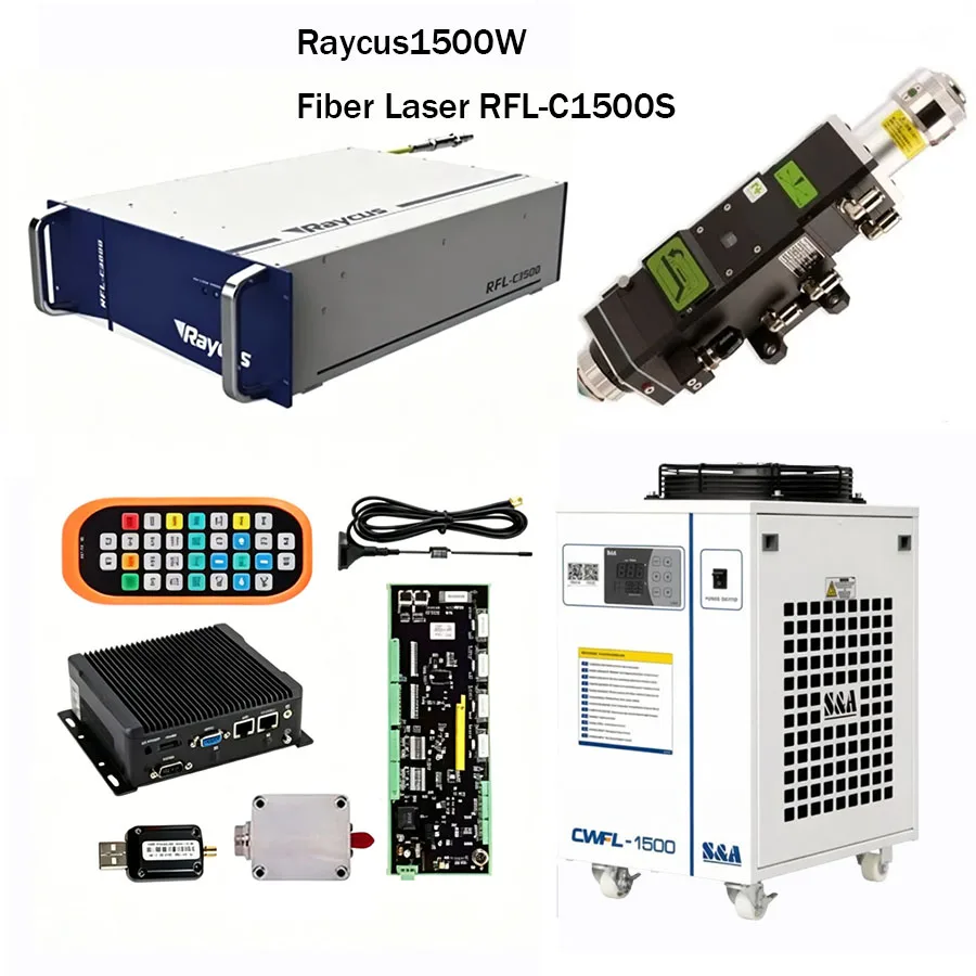 Raycus XC3000 Plus laser cutting control system 1500W/2000W/3000W fiber laser source BT240S laser cutting head and chiller
