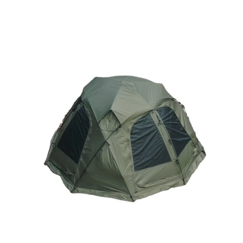 

Camping silver-coated blackened ball tent light luxury aluminum pole camping rainproof shade tent