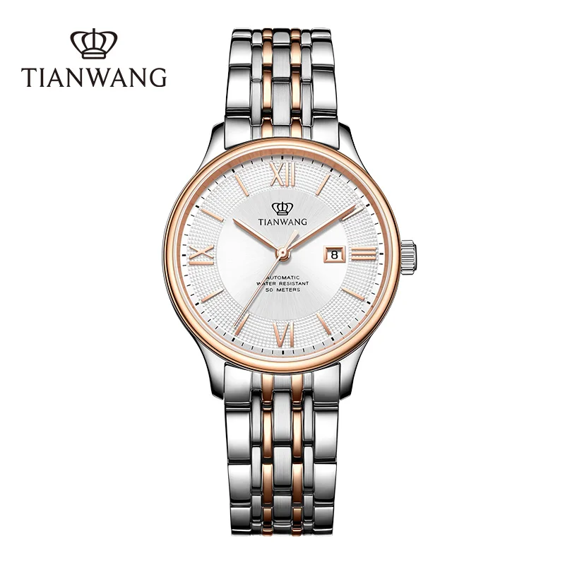 TIAN WANG Women's Watches Wristwatch Automatic Mechanical Watch For Women Business Steel Belt Rose Gold Ladies Lady Wrist Watch