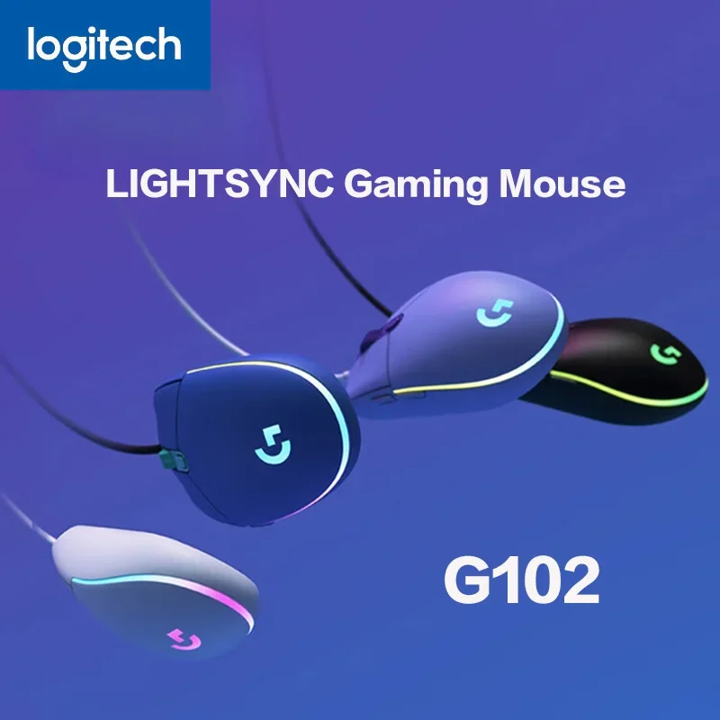

Проводная мышь Logitech G102 2-го поколения, киберспортивный класс для игр, кнопки RGB Light и макросов