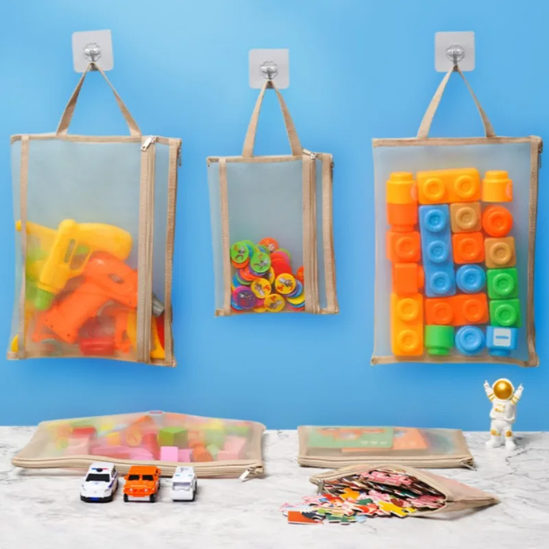 

3PCS Handheld Mesh Storage Bag for Daily Necessities Portable Storage Bag for Children's Toys and Building Blocks Storage Bag