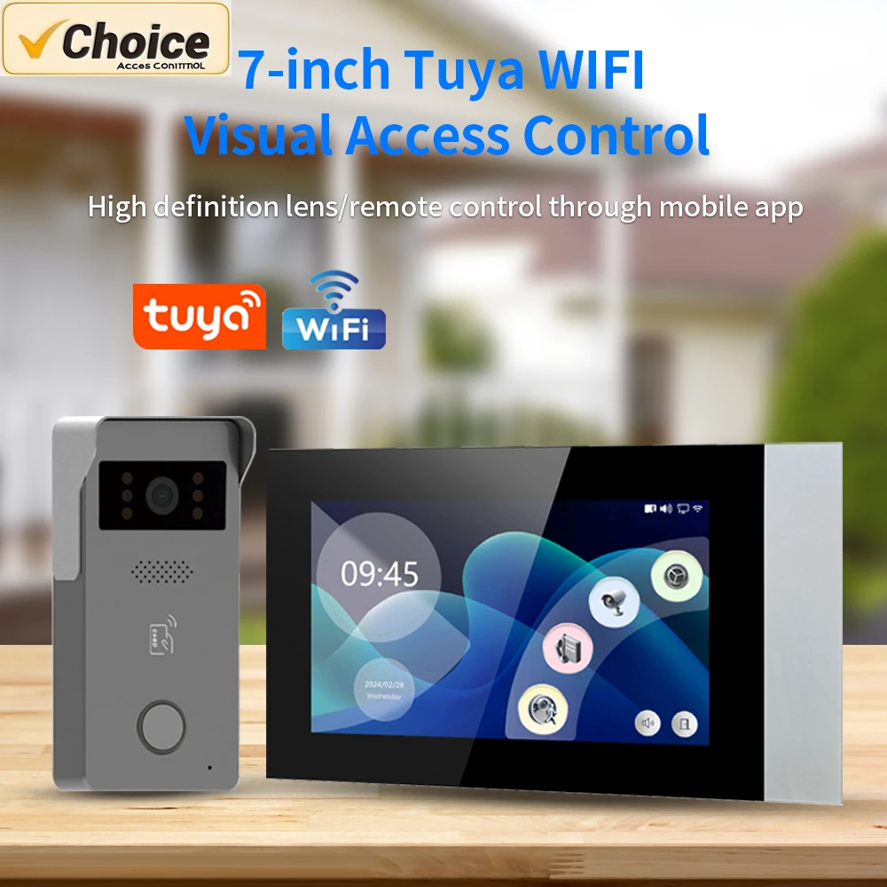 

Tuya 7" 1080P Video Intercom System IP65, 110° Wide-Angle Doorphone with Touchscreen & Night Vision Alexa/Google Home Compatible