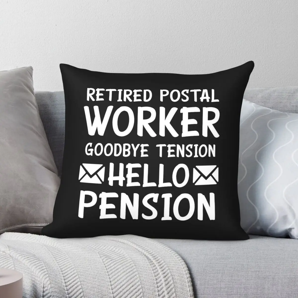 Retired Postal Worker Pension Square Pillowcase Polyester Linen Velvet Pattern Zip Decorative Pillow Case Sofa Cushion Cover