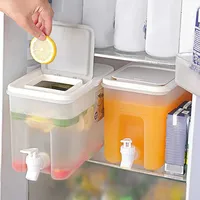 4L Refrigerator Water Dispenser Multifunction with Faucet Fridge Water Jug Large Capacity Lemonade Container for Kitchen Fridge