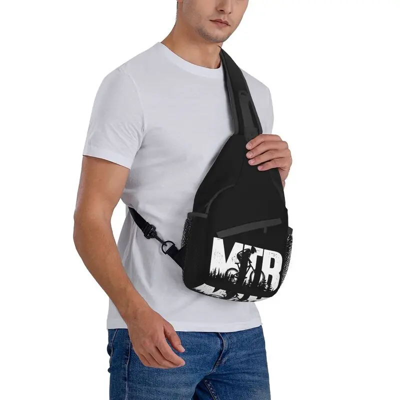 Sac à dos à bandoulière pour VTT pour homme, sac de poitrine cool pour la randonnée, sac à bandoulière pour cycliste