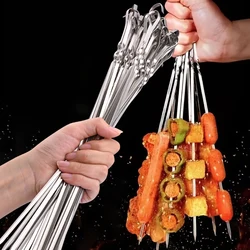 10/20/30/50/100Pcs Reusable Stainless Steel BBQ Skewers - Perfect for Outdoor Camping & Indoor Grilling Parties!