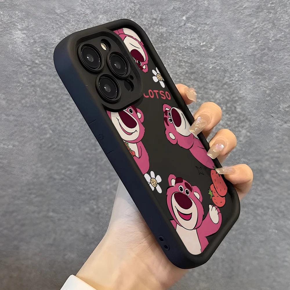 Lotso urso caso de telefone para oppo a98 a95 a94 a78 a76 a74 a72 a60 a58 a57 a54 a53 a38 a33 a32 a17 a16 a15 capa de lente de escada macia
