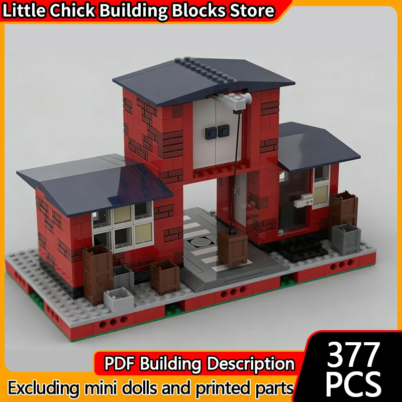 

Модель City Street View MOC, строительные кирпичи, городской небольшой склад, модульная технология, подарки, праздник, сборка, детские игрушки, костюм