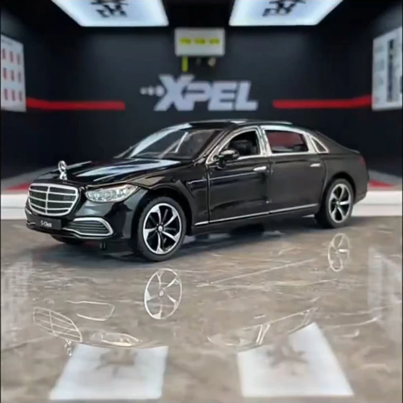 1:24 مرسيدس بنز S400L عالية محاكاة دييكاست سبيكة معدنية نموذج سيارة ضوء الصوت التراجع جمع الاطفال لعبة الهدايا #1
