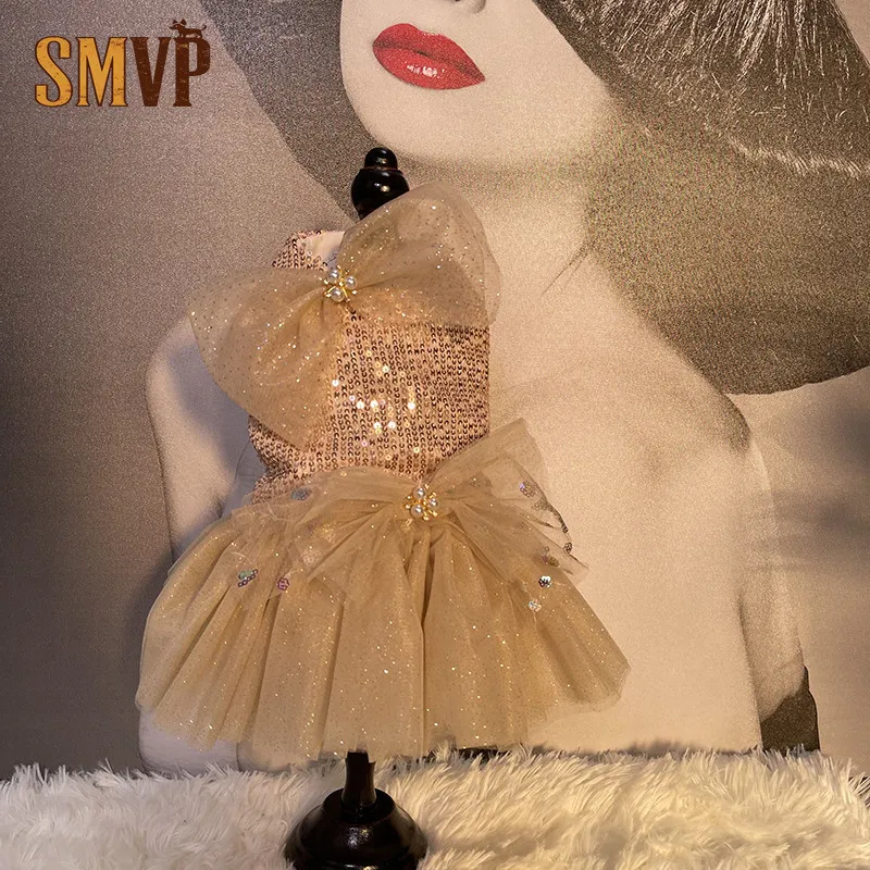champagne-gold-sequin-pet-formal-gown-outfit-glitter-tulle-big-bow-tutu-dress-luxury-party-wedding-costume-for-small-pets