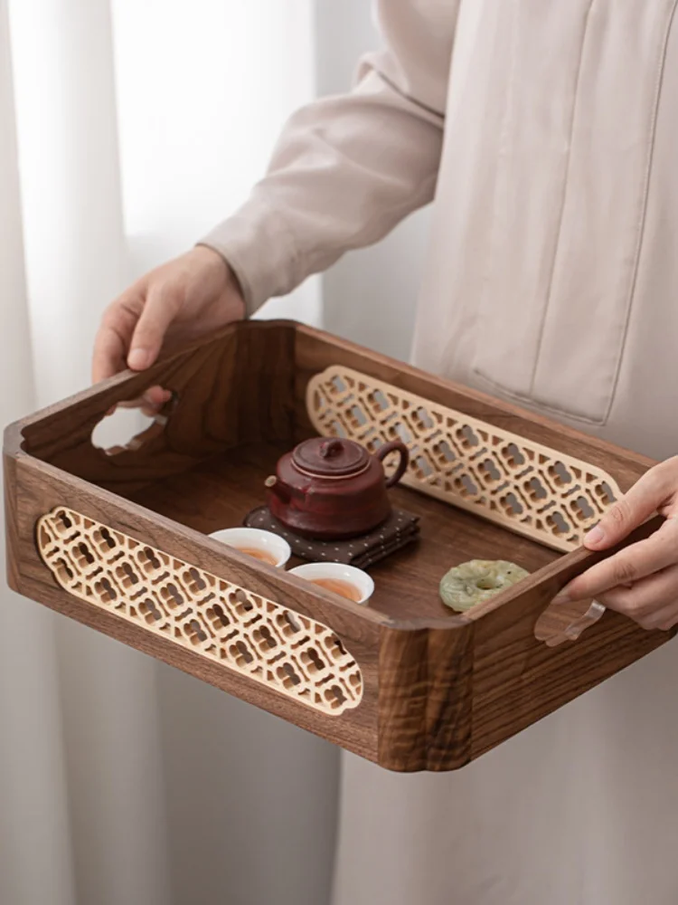 

Корзина для хранения из черного орехового дерева для рабочего стола, ванной комнаты, балкона, многофункциональный органайзер из массива дерева, контейнер для хранения