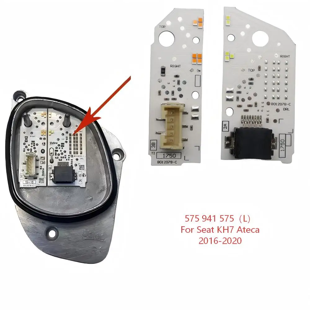 Placa LED HKCY DRL con chip para faros delanteros, luz diurna y balasto para SEAT Ateca KH7 2016-2020 575941475 575941476 B012077-C B0120