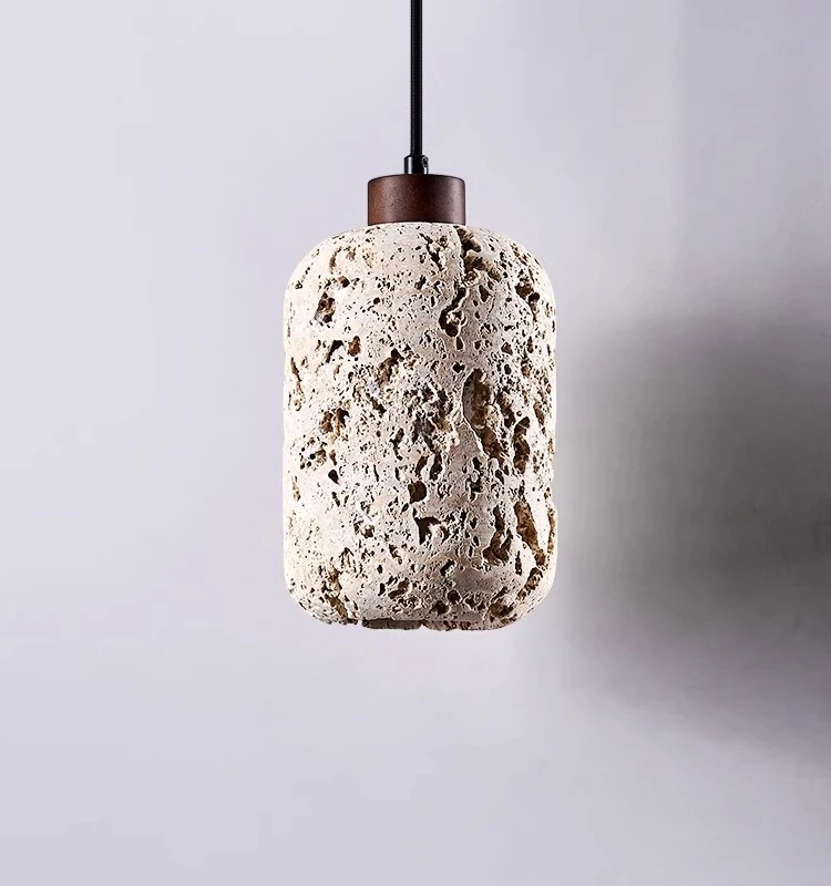 Creative Natural Stone Pendant Lamp Art E27 Bulb Wire