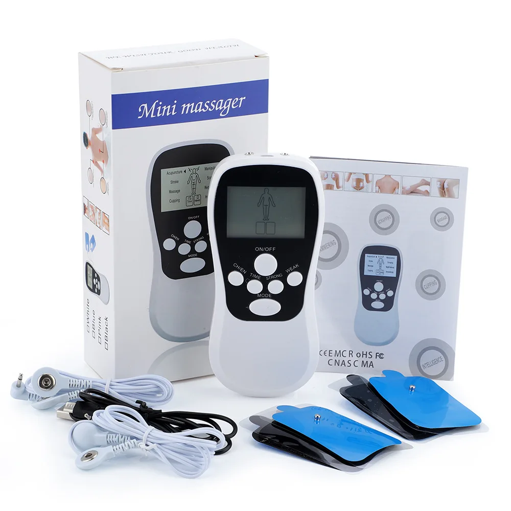 TENS Eletric Professional Muscle Stimulator Physiotherapy 8 Modes EMS Unit Machine Electrostimulator Pulse Body Massager Pads