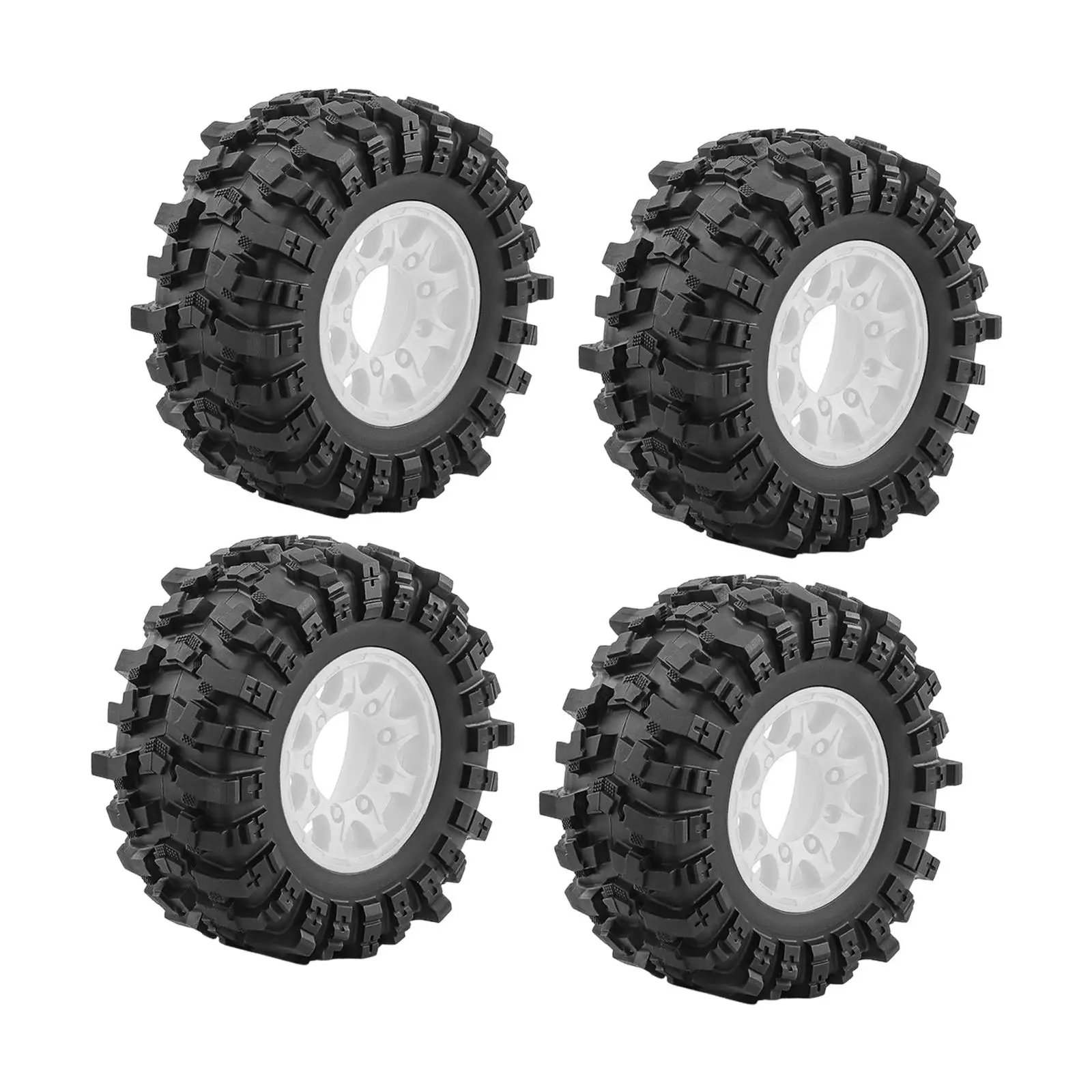 RC Wheels Tires Model DIY Spare Parts 12mm, 14mm, 17mm Adapter Included 4 Pieces Accessories Sturdy for 1:10 Senton Slash