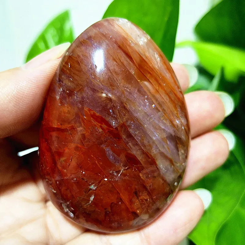 high quality Natural Stone Red Hematoid quartz Crystal  palm Home decoration Meditate  And Chakra healing crystals