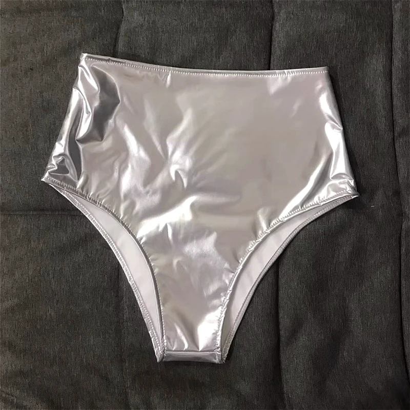 

Shiny Patent Leather Women's Sexy Shorts Nightclub High Waist Slim Glossy Girl Micro Short Panties for Dancer Stage Performances