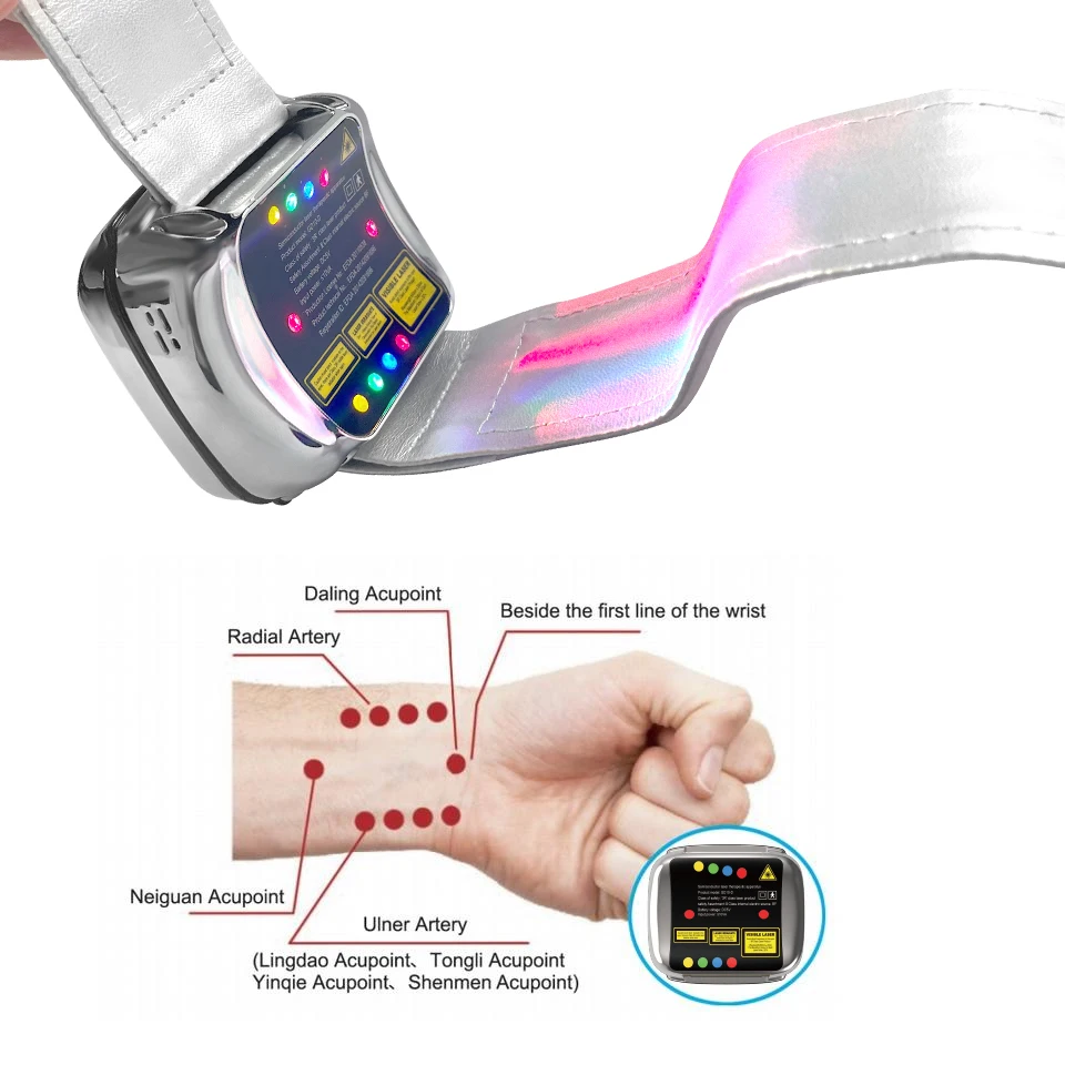 Wrist Type High Blood Pressure Laser Acupuncture Therapy Watch For Home Use